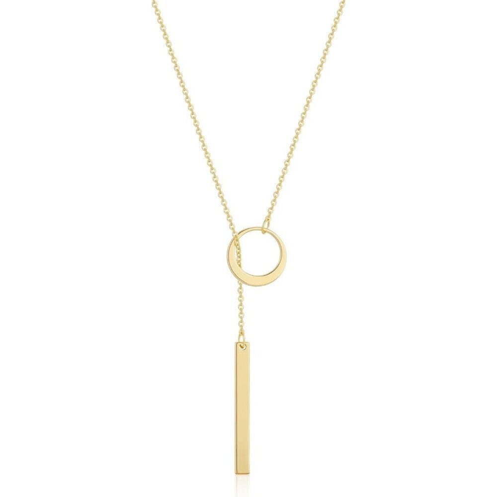 Long Gold Necklace for Women Dainty Layered Lariat 14K Gold Plated Y Shaped